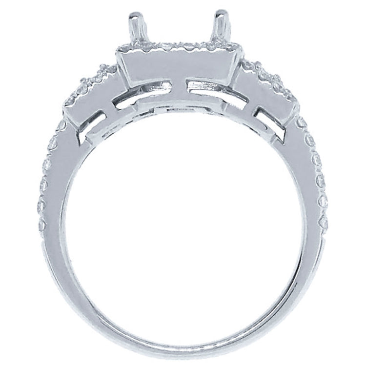 0.58ct 18k White Gold Diamond Semi-mount Ring