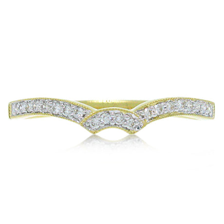 0.12ct 18k Yellow Gold Diamond Shadow Band
