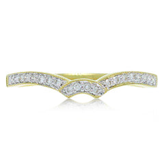 0.12ct 18k Yellow Gold Diamond Shadow Band