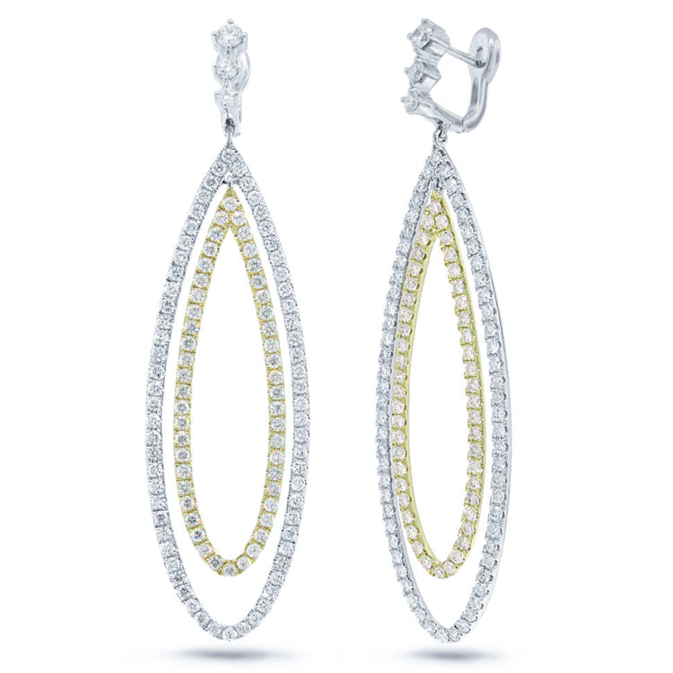 4.64ct 14k Two-tone Diamond Earring