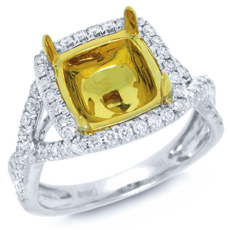 0.53ct 14k Two-tone Gold Diamond Semi-mount Ring