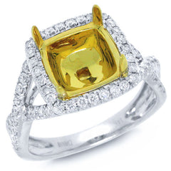 0.53ct 14k Two-tone Gold Diamond Semi-mount Ring
