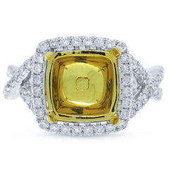 0.53ct 14k Two-tone Gold Diamond Semi-mount Ring