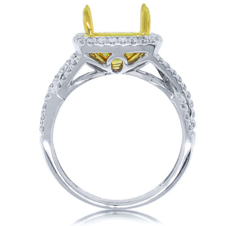 0.53ct 14k Two-tone Gold Diamond Semi-mount Ring