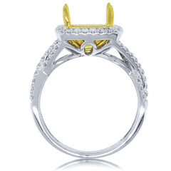 0.53ct 14k Two-tone Gold Diamond Semi-mount Ring