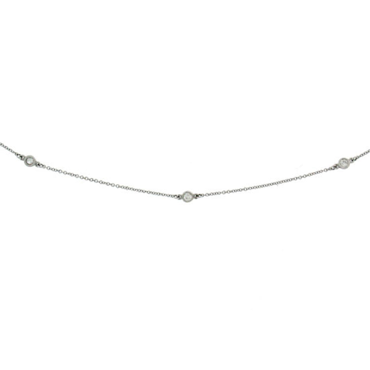 0.20ct 14k White Gold 16-18" Diamonds by the Yard Chain