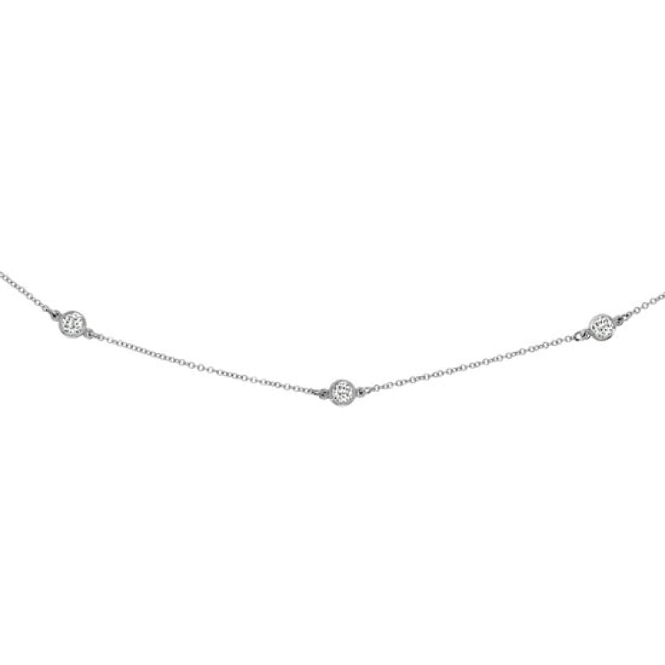 0.47ct 14k White Gold 16-18" Diamonds by the Yard Chain