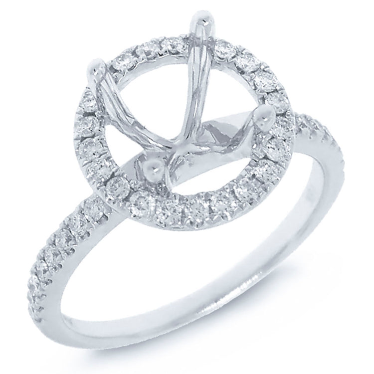 0.38ct 14k White Gold Diamond Semi-mount Ring