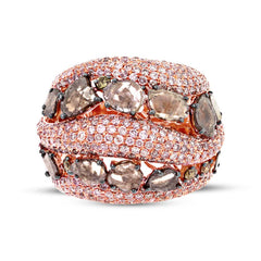 4.41ct 18k Rose Gold White & Fancy Color Diamond Ring