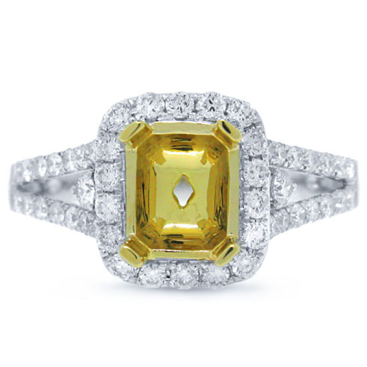0.70ct 18k Two-tone Gold Diamond Semi-mount Ring