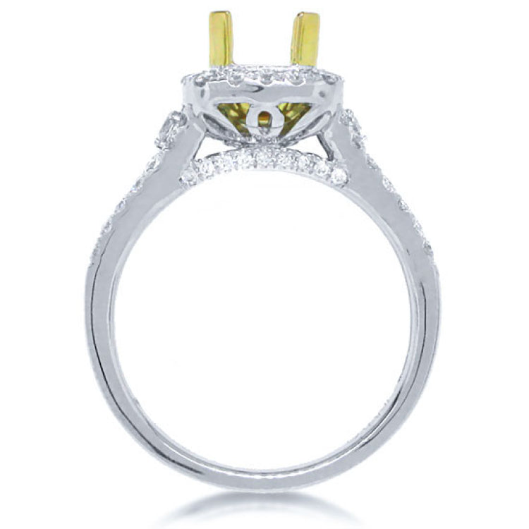 0.70ct 18k Two-tone Gold Diamond Semi-mount Ring