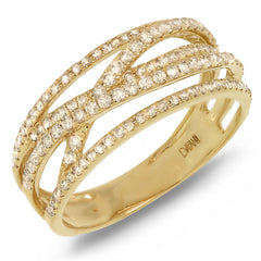0.50ct 14k Yellow Gold Diamond Bridge Ring