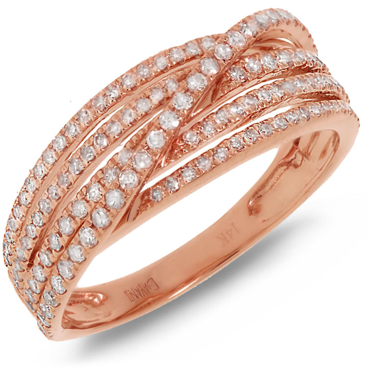0.49ct 14k Rose Gold Diamond Bridge Ring
