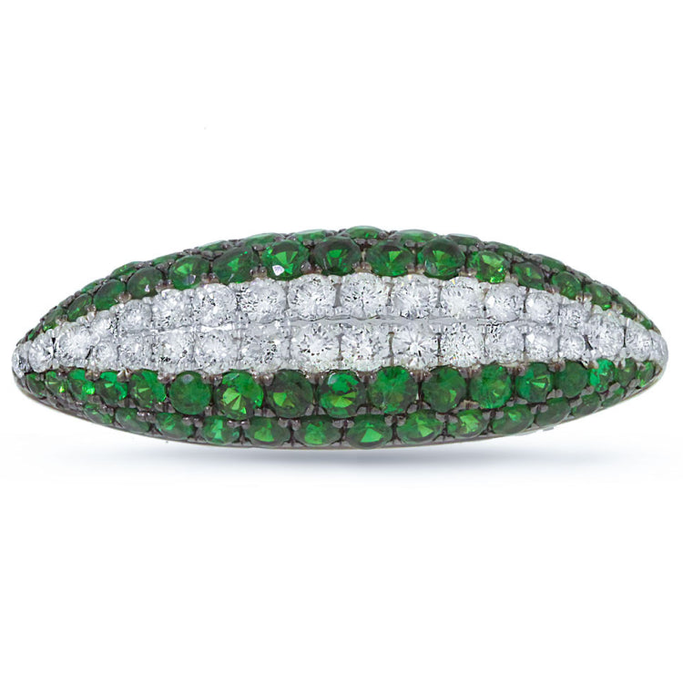 0.57ct Diamond & 1.41ct Green Garnet 14k White Gold Ring