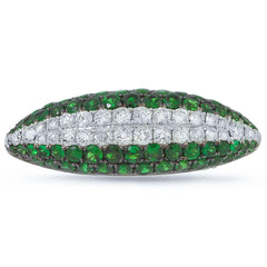 0.57ct Diamond & 1.41ct Green Garnet 14k White Gold Ring