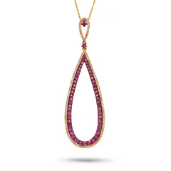 0.36ct Diamond & 0.96ct Light Pink Sapphire 14k Rose Gold Pendant