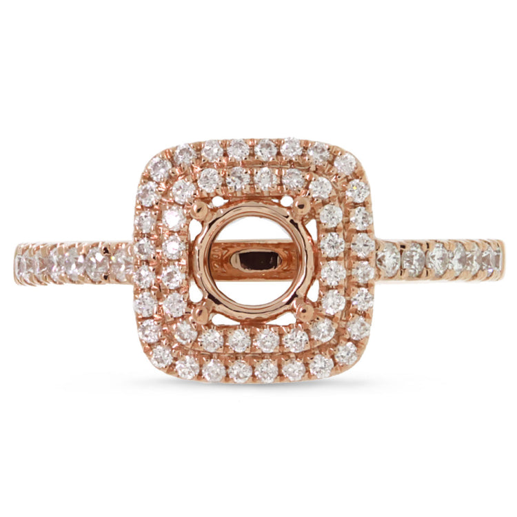 0.33ct 14k Rose Gold Diamond Semi-mount Ring