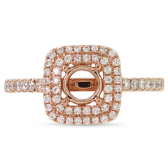 0.33ct 14k Rose Gold Diamond Semi-mount Ring