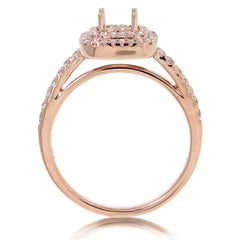 0.33ct 14k Rose Gold Diamond Semi-mount Ring