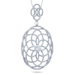 1.46ct 14k White Gold Diamond Lace Pendant