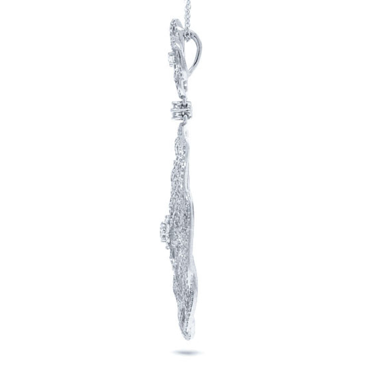 1.46ct 14k White Gold Diamond Lace Pendant
