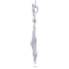 1.46ct 14k White Gold Diamond Lace Pendant