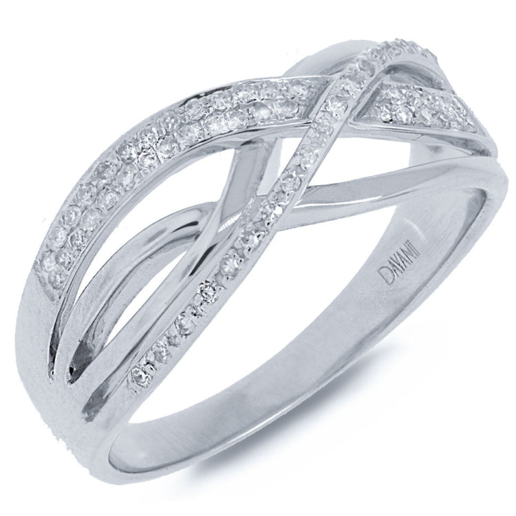 0.15ct 14k White Gold Diamond Bridge Ring