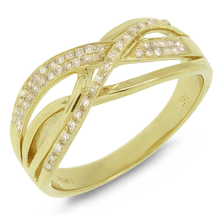 0.15ct 14k Yellow Gold Diamond Bridge Ring