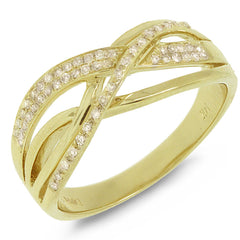0.15ct 14k Yellow Gold Diamond Bridge Ring
