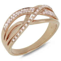 0.15ct 14k Rose Gold Diamond Bridge Ring