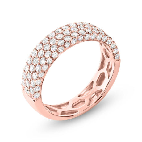 1.30ct 14k Rose Gold Diamond Lady's Pave Band