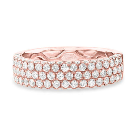1.30ct 14k Rose Gold Diamond Lady's Pave Band