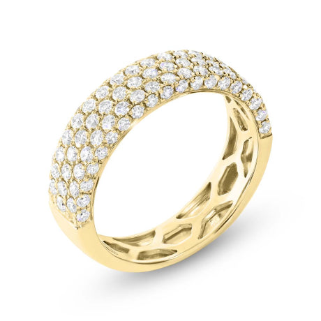 1.30ct 14k Yellow Gold Diamond Lady's Pave Band