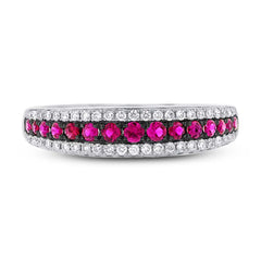 0.21ct Diamond & 0.39ct Ruby 14k White Gold Ring