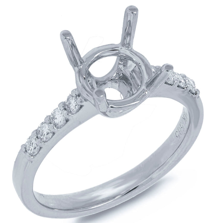 0.24ct 14k White Gold Diamond Semi-mount Ring