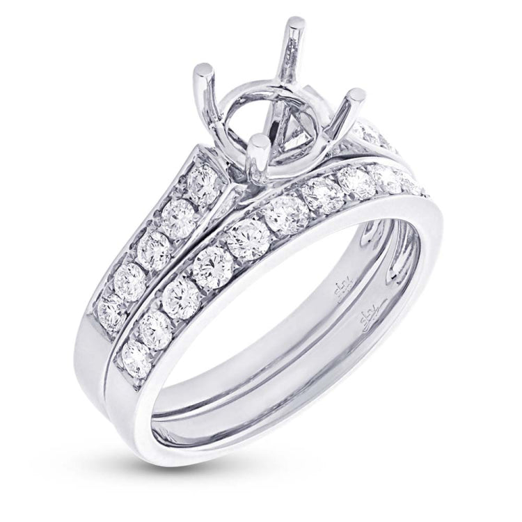 0.76ct 14k White Gold Diamond Semi-mount Ring 2-pc