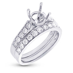 0.76ct 14k White Gold Diamond Semi-mount Ring 2-pc