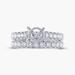 0.76ct 14k White Gold Diamond Semi-mount Ring 2-pc