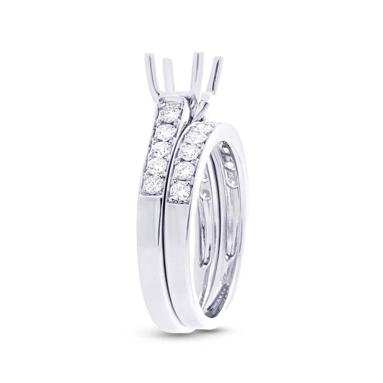 0.76ct 14k White Gold Diamond Semi-mount Ring 2-pc
