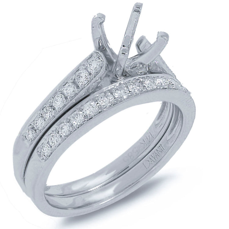 0.48ct 14k White Gold Diamond Semi-mount Ring 2-pc
