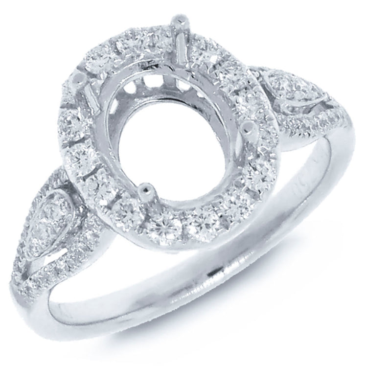 0.48ct 14k White Gold Diamond Semi-mount Ring