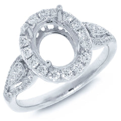0.48ct 14k White Gold Diamond Semi-mount Ring