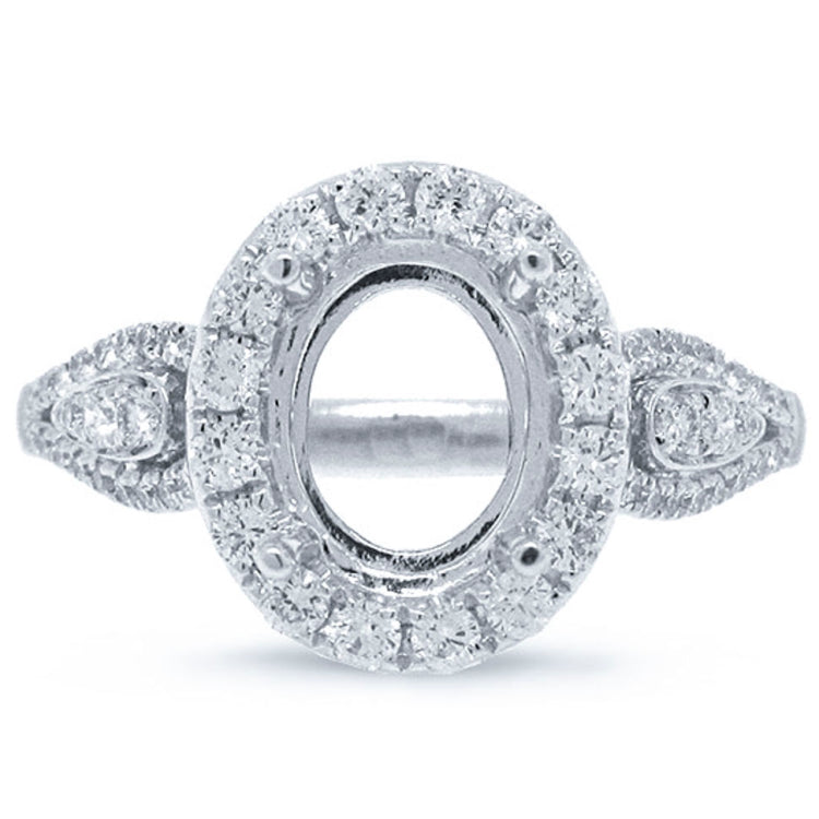 0.48ct 14k White Gold Diamond Semi-mount Ring