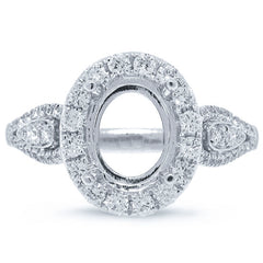 0.48ct 14k White Gold Diamond Semi-mount Ring
