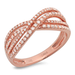 0.48ct 14k Rose Gold Diamond Bridge Ring