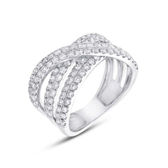 1.18ct 14k White Gold Diamond Bridge Ring
