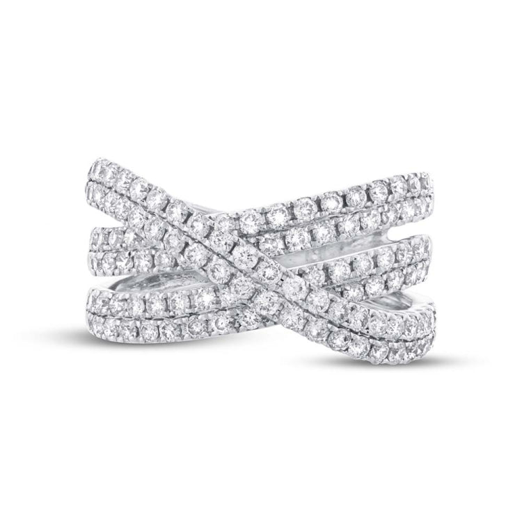 1.18ct 14k White Gold Diamond Bridge Ring