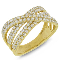 1.18ct 14k Yellow Gold Diamond Bridge Ring