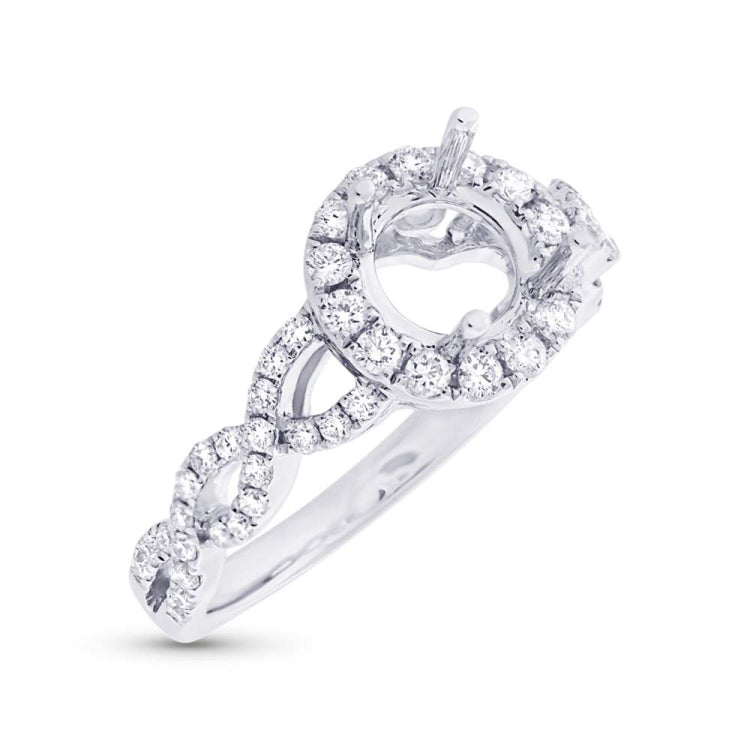 0.60ct 14k White Gold Diamond Semi-mount Ring