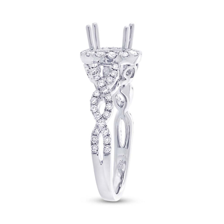 0.60ct 14k White Gold Diamond Semi-mount Ring